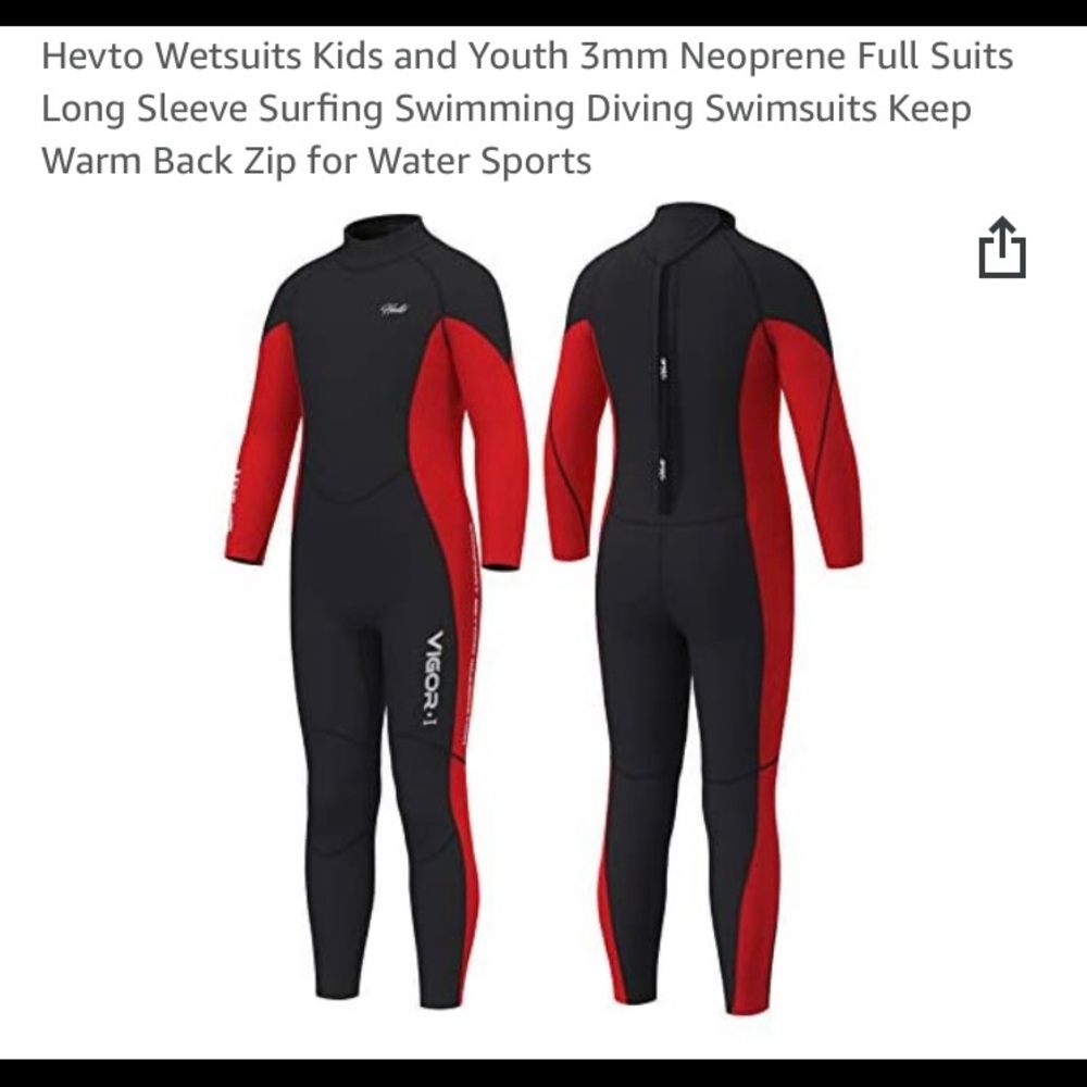 Kids Wetsuit Hevto Red and Black